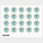 Sticker Rond Latte fun café bobba tea anniversaire merci (Feuille)