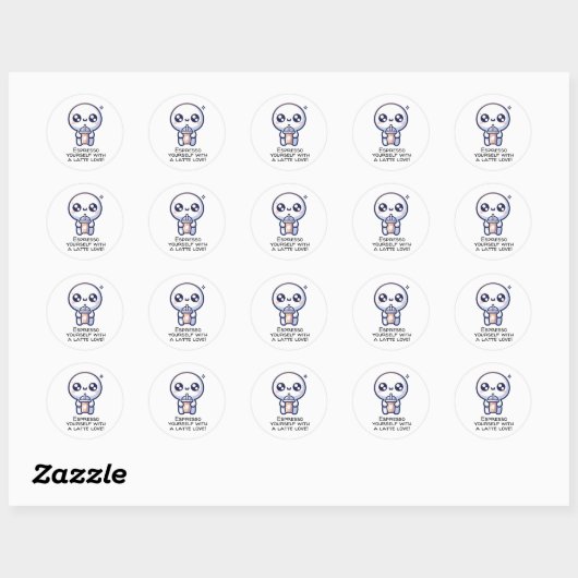 Sticker Rond Latte Love (Feuille)