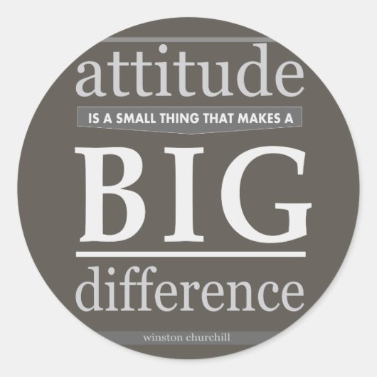 Sticker Rond L'attitude de Churchill petite différence (Devant)