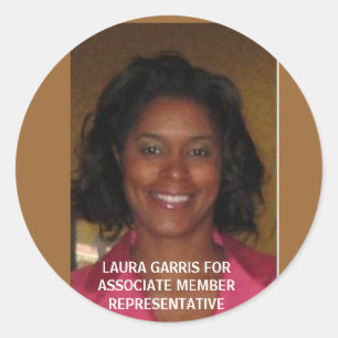 STICKER ROND LAURA GARRIS FORASSOCIATE REPRÉSENTANT MEMBRE