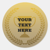 Sticker Rond Lauréat de la coupe trophée d'or (Devant)