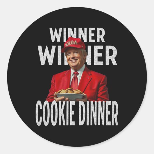 Sticker Rond Lauréat du dîner Cookie Dinner Funny Trump 2024 47 (Devant)