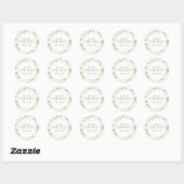 Sticker Rond Laurel Garland Faux Gold Foil Enregistrer la date (Feuille)
