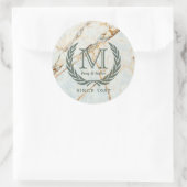 Sticker Rond Laurel Leaf Classic Monogramme Belle Marbre (Sac)