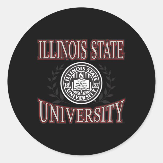 Sticker Rond Laurels de Redbirds de l'Illinois (Devant)