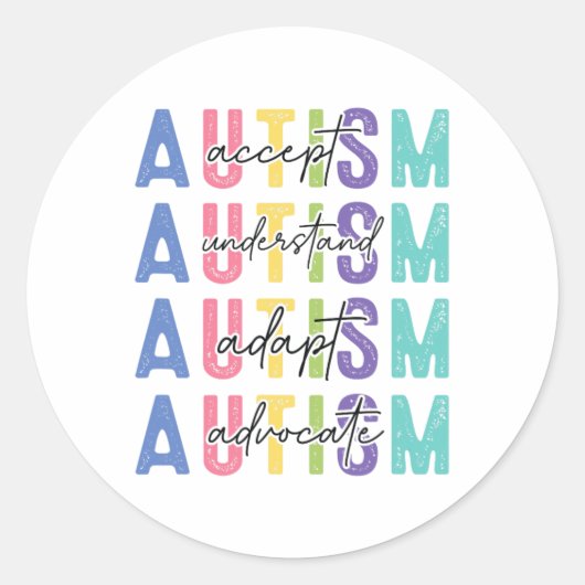 Sticker Rond L'autisme Accepter Comprendre L'Amour (Devant)