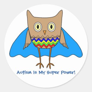Sticker Rond L'autisme de superhéros d'autisme colore des