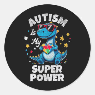 Sticker Rond L'autisme est ma superpuissance Sensibilisation su