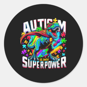 Sticker Rond L'autisme est ma superpuissance Sensibilisation su