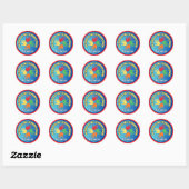 Sticker Rond L'autisme est mon super-pouvoir Personnalisé (Feuille)