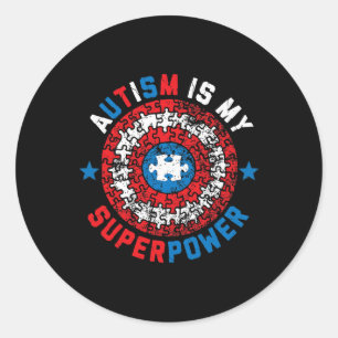 Sticker Rond L'autisme est mon superpouvoir Sensibilisation à l