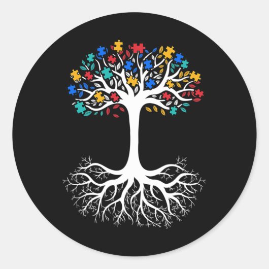 Sticker Rond L'Autisme Ne Vient Pas Avec Une Handicap Manuelle (Devant)