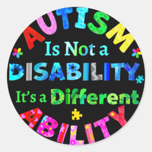Sticker Rond L'AUTISME n'est pas un handicap