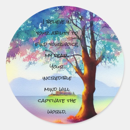 Sticker Rond L'autisme - Un message stimulant - Un esprit capti (Devant)