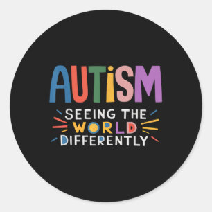 Sticker Rond L'Autisme Voit Le Monde Différemment Soutenir L'Au