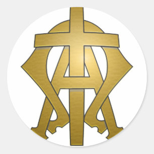 Sticker Rond L'Autocollant Alpha & Omega