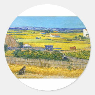 Sticker Rond L'autocollant Chat de la Moisson