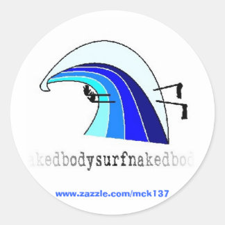 Sticker Rond L'autocollant classique de BSN Bodysurfing Apparel