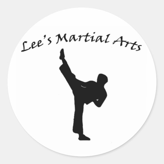 Sticker Rond L'autocollant de Lee's Martial Arts (Devant)