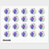 Sticker Rond L'Autocollant De Mariage Iris Violet Favor (Feuille)