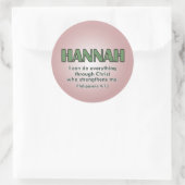 Sticker Rond L'autocollant de nom de Hannah (Sac)