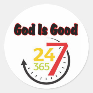 Sticker Rond L'autocollant Dieu est bon 247