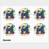 Sticker Rond L'Autocollant Gorilla (Feuille)