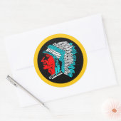 Sticker Rond L'autocollant indien d'Heutsz, classique (Enveloppe)