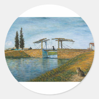 Sticker Rond L'autocollant Le Chat au pont de Langlois