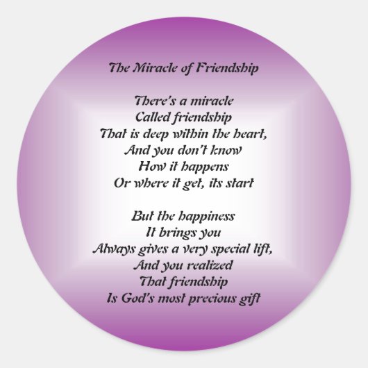 Sticker Rond L'autocollant Miracle of Friendship (Devant)