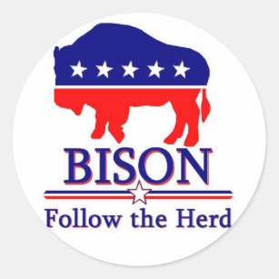 Sticker Rond L'autocollant officiel de partie de bison