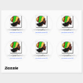 Sticker Rond L'autocollant Rasta de BSN Bodysurfing Apparel (Feuille)