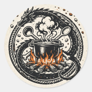 Sticker Rond L'autocollant The Cook and the Dragon — Pulp Emble
