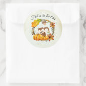 Sticker Rond L'automne est dans la typographie aérienne avec éc (Sac)