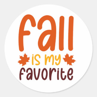 Sticker Rond L'automne est ma saison préférée - Conception de c