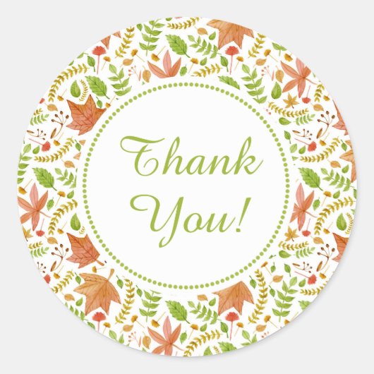 Sticker Rond L'automne laisse mariage nuptiale douche ronde fav (Devant)