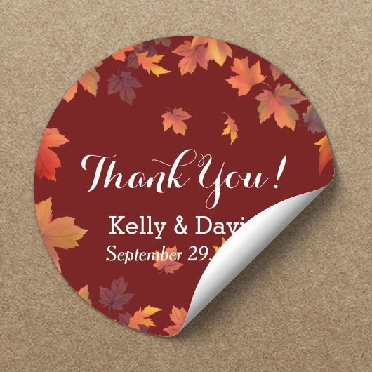 Sticker Rond L'automne rustique quitte la Bourgogne Mariage de