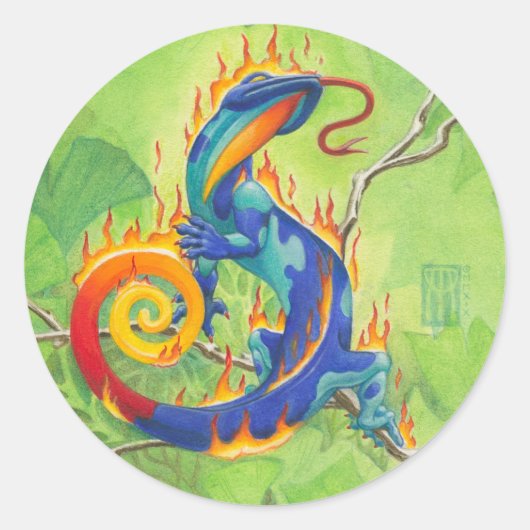 Sticker Rond Lava Salamander (Devant)