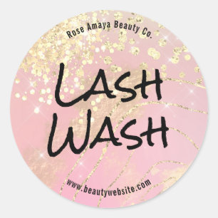 Sticker Rond Lavage Abstrait moderne en Parties scintillant d'o