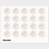 Sticker Rond Lavage de bride Perles Merci (Feuille)