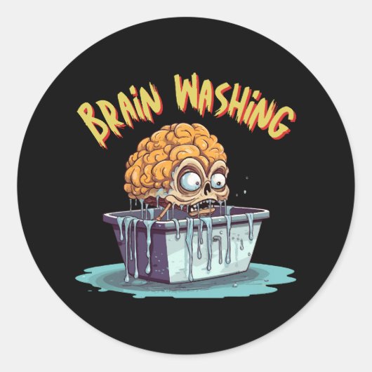 Sticker Rond Lavage de cerveau (Devant)