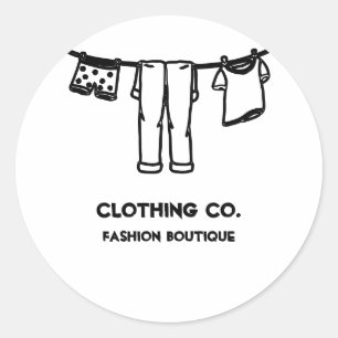 Sticker Rond Lavage de vêtements sales suspendus