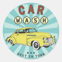 Lavage de voiture poster vintage