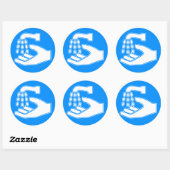 Sticker Rond Lavage des mains (Feuille)