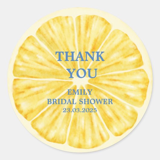 Sticker Rond Lavage d'été fruit citron Shower de mariage (Devant)