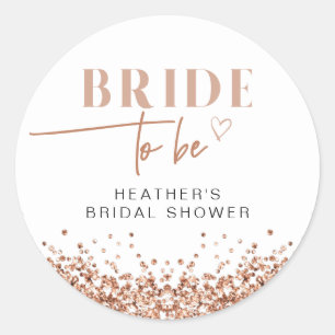Sticker Rond Lavage Rose Gold Blush Rose Mariée à être Douche