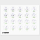 Sticker Rond Lavande aquarelle fleurs herbes rustique violet (Feuille)