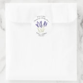Sticker Rond Lavande Aquarelle Floral Mariage moderne (Sac)