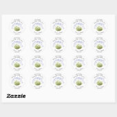 Sticker Rond Lavande Aquarelle Floral Mariage moderne (Feuille)