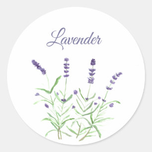 Sticker Rond Lavande Aquarelle Herbes Cuisine pourpre